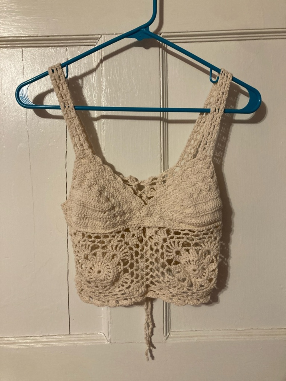 Handmade Crochet Crop Top in Cream
